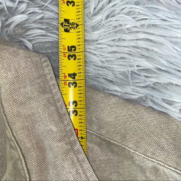Vimtage 1990’s The Legend Green Mountain Threadworks Beige Tan Work Button Shirt - Picture 8 of 8